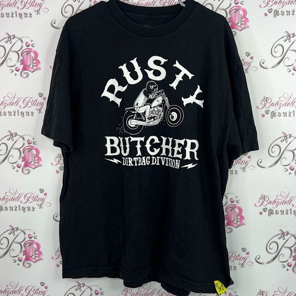 Rusty butcher top motorcycle refuse to loose Black Graphic Tee